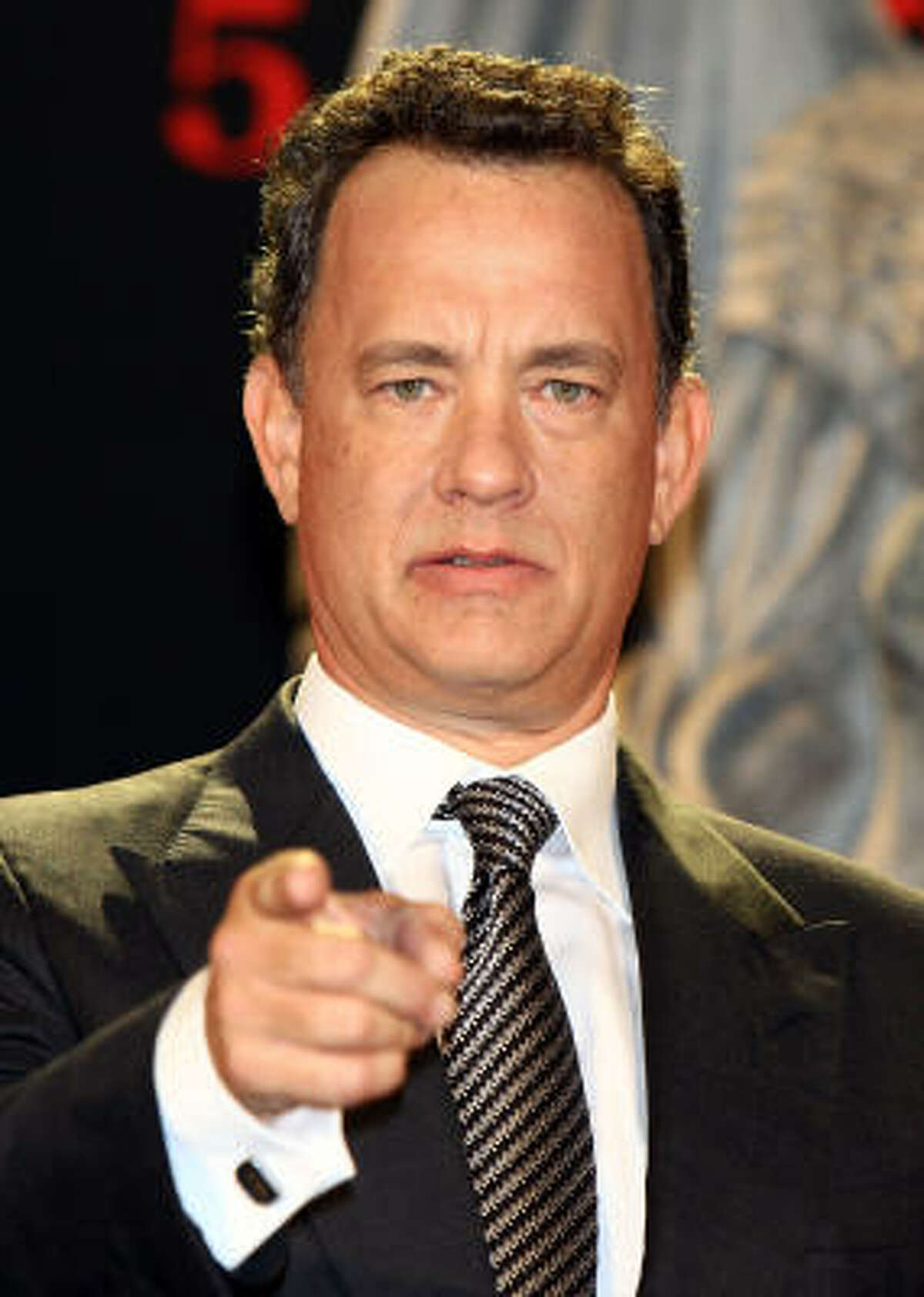 Actor Tom Hanks attends the Angels & Demons premiere.