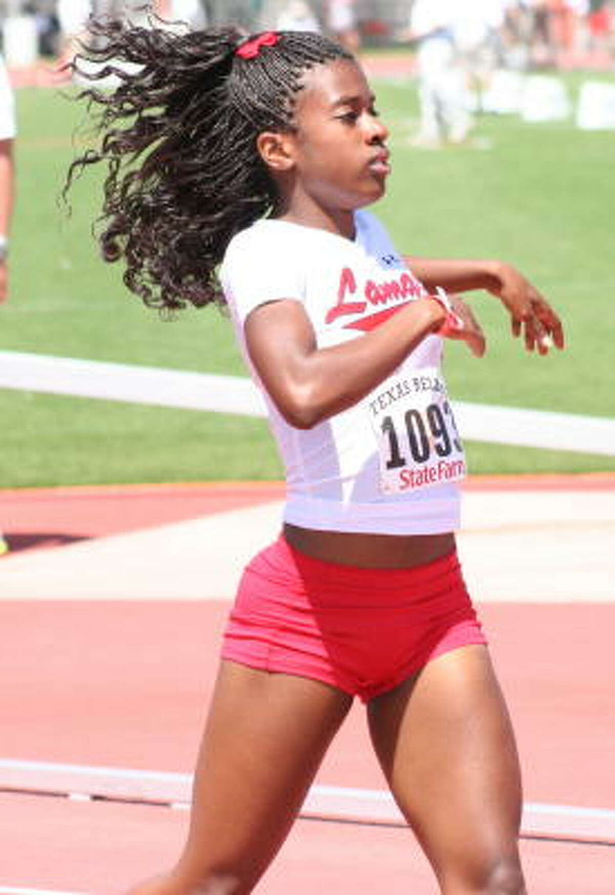Alicia Frederick after the hand off in the 800 relay.