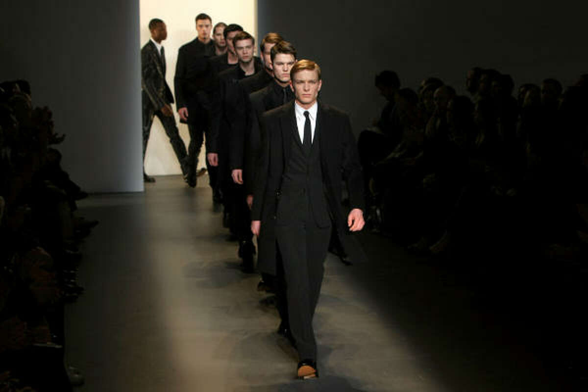 Models walk the runway at the Calvin Klein Menswear Fall 2009 fashion show