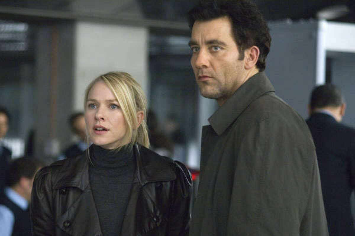 Naomi Watts and Clive Owen in The International, an Interpol agent attempts to expose a high-profile financial institution’s role in an international arms dealing ring.