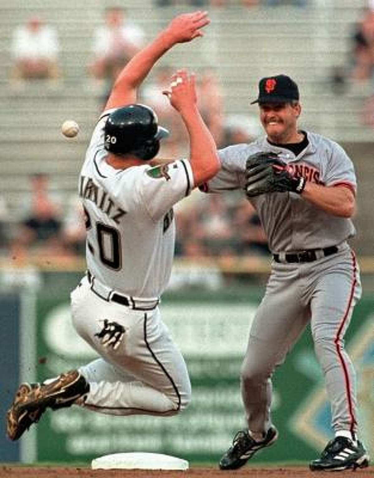 1998: Jeff Kent (right), who broke into the major leagues with the Toronto Blue Jays in 1992, had one of the best seasons of his career with the San Francisco Giants, hitting .297 with 31 homers and a career-high 128 RBIs. This was one season after hitting 29 homers and driving in 121 runs in his first season with the Giants.