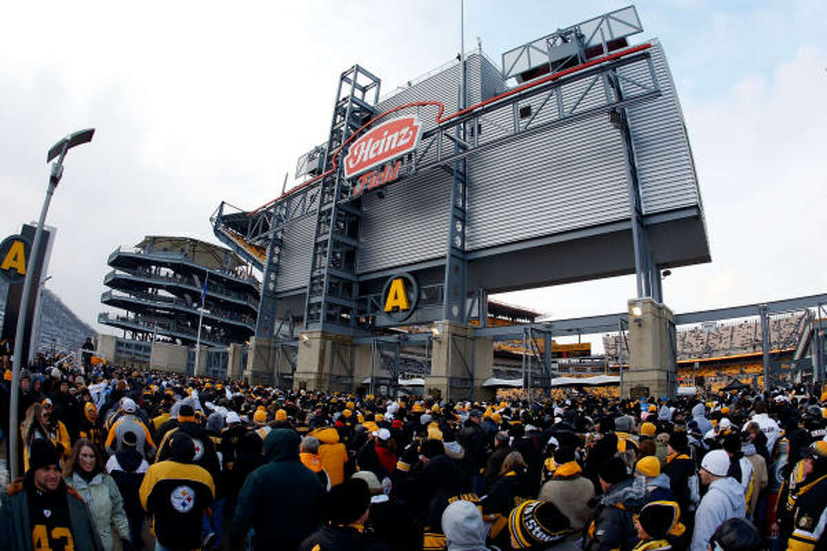 Fans line up outside of Heinz Field to see if their Steelers can do better than last year's playoff home date — a loss to Jacksonville.
