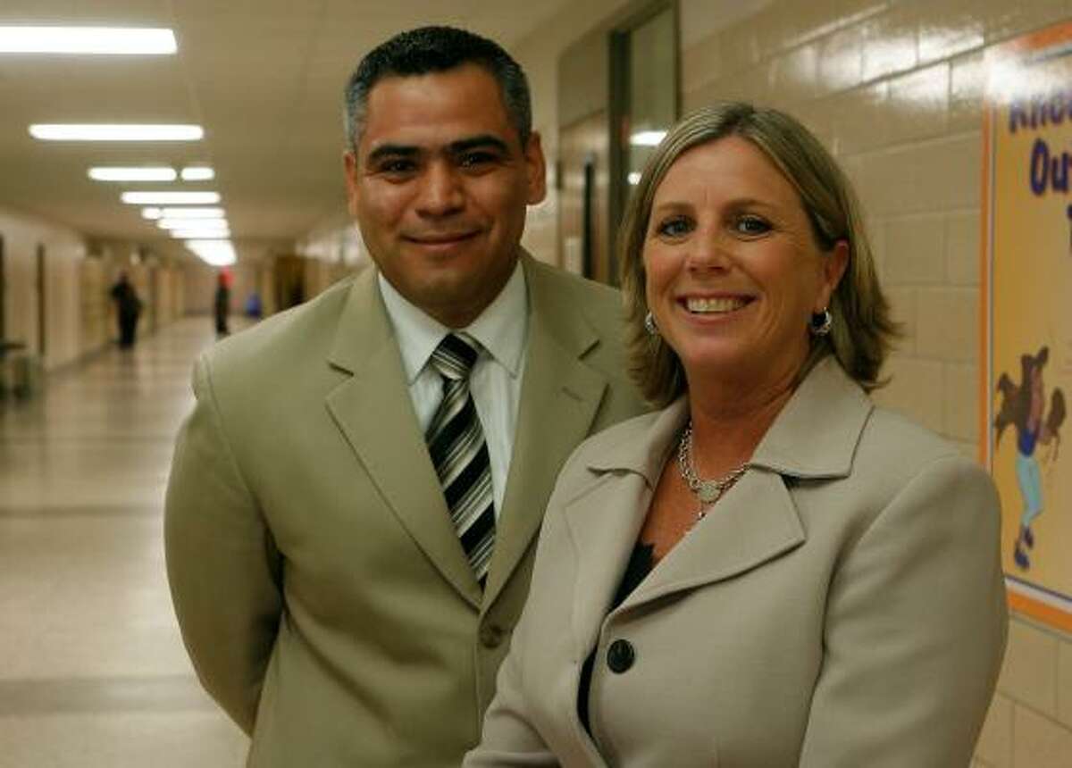 Rolando Treviño, who'll head the ninth-grade students at Sam Houston High School, and Jane Crump, who'll be in charge of grades 10-12, want to get students excited again about learning.