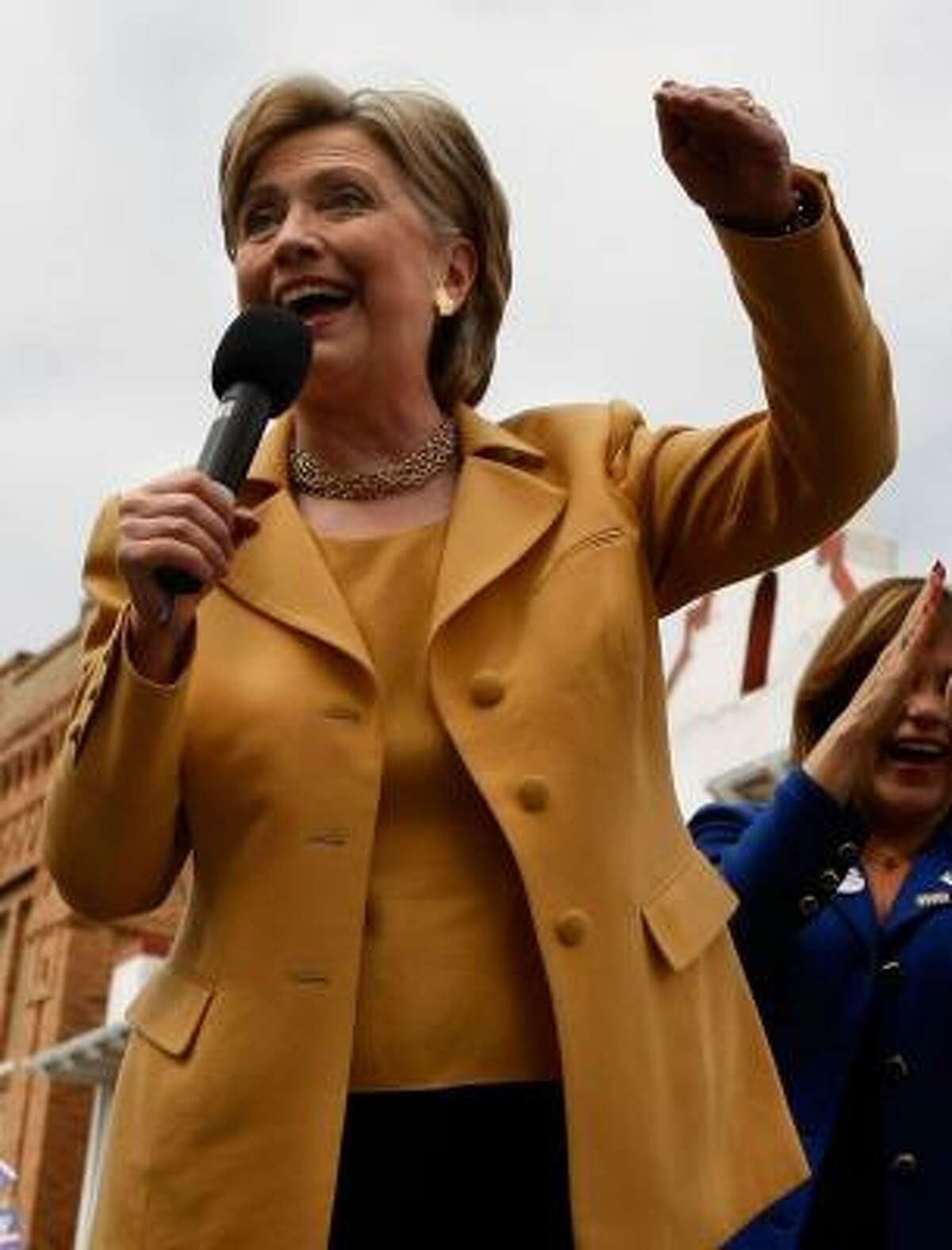 Clinton leads a rally at the Stockyards as her Texas tour continues.