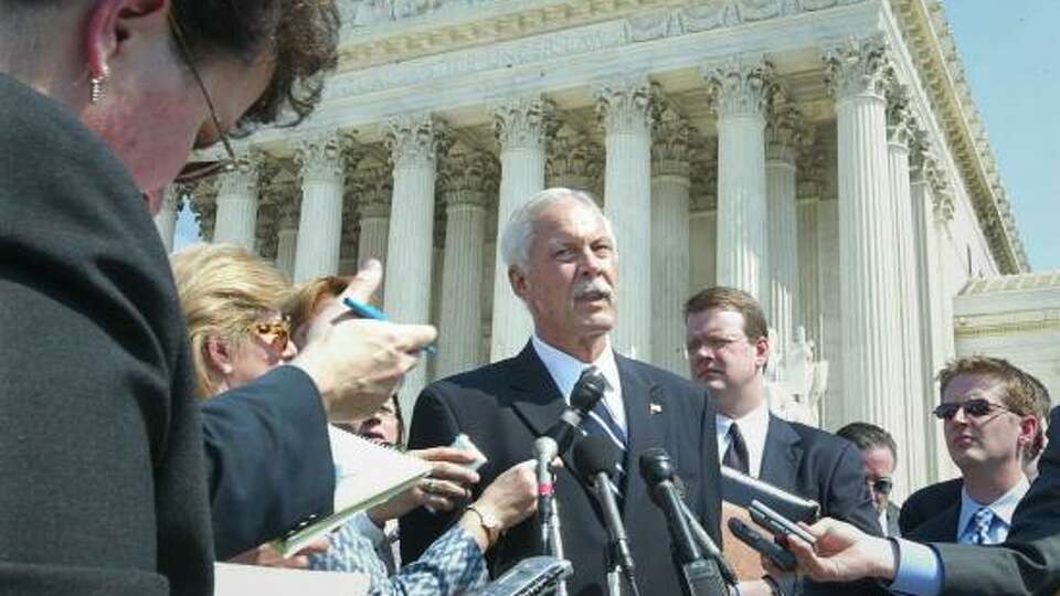 Chuck Rosenthal, in this 2003 photo, argued before the Supreme Court Texas' challenged sodomy law. His performance was widely derided. The New York Times called it 'a mismatch of advocates to a degree rarely seen at the court.' The court later tossed out the Texas law.