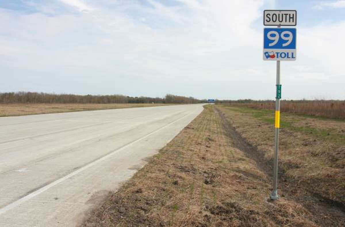 This segment of the parkway, running from Mont Belvieu toward Baytown, is scheduled to open for motorists this week. Out of the parkway's planned 185 miles, 28 have been built. Opponents say the other segments should be abandoned.