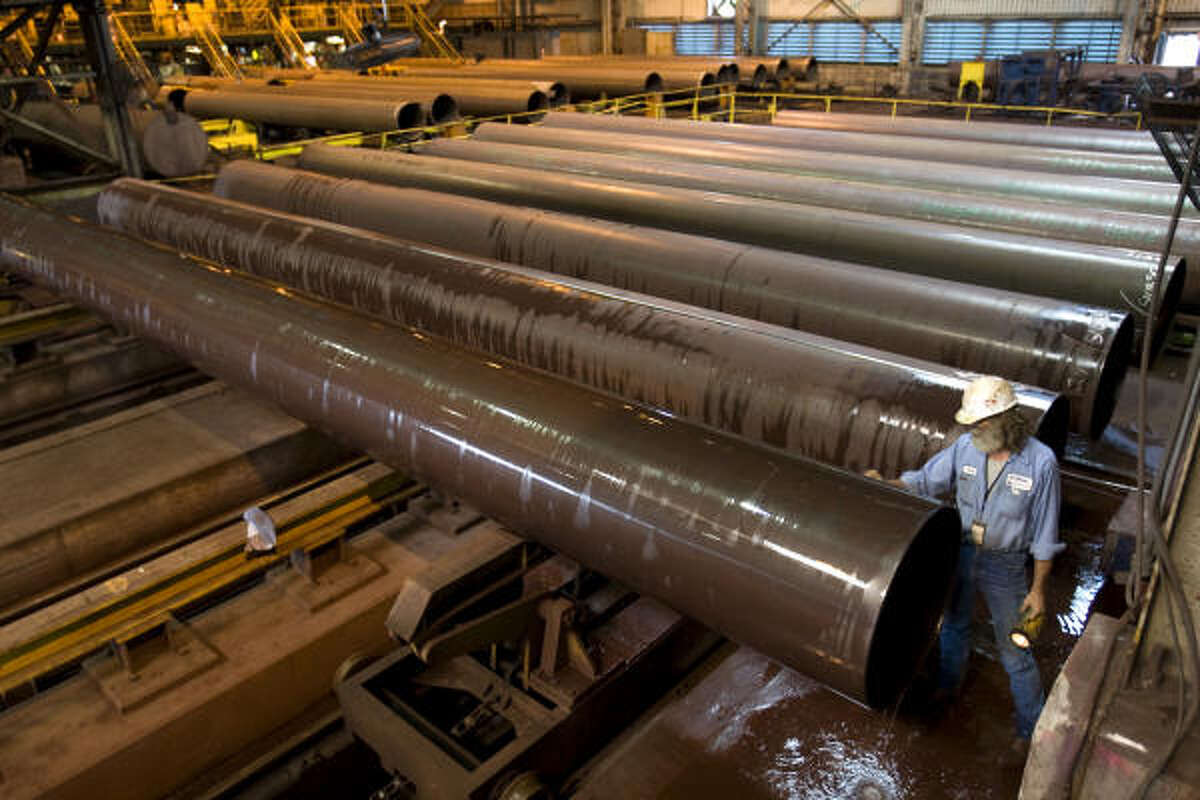 Steel pipeline at Baytown mills