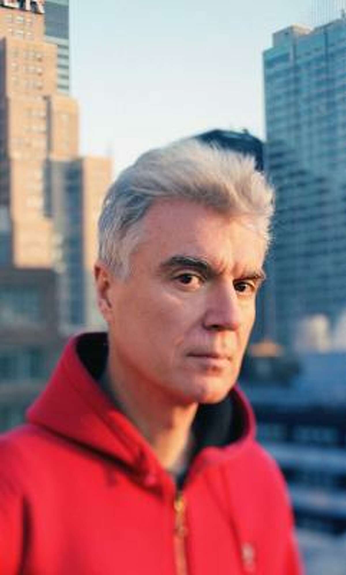 David Byrne, pictured, and Brian Eno collaborated on a new album, Everything That Happens Will Happen Today.