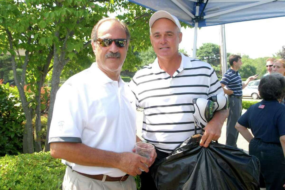 Jerry Porricelli and Tommy Key, former NY Yankees and Toronto Blue Jays pitcher, at the 4th Annual Jerry Sr. Memorial Celebrity Golf Tournament on Tuesday August 9, 2011 at Innis Arden Golf Club in Old Greenwich, Conn. to benefit Abilis. Abilis supports people with autism, Down syndrome and other developmental disabilities who live in the area.