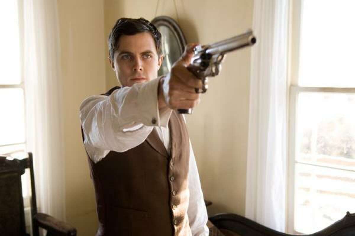 Casey Affleck stars as Robert Ford, the young member of Jesse James' gang that shot the outlaw, in the movie The Assassination of Jesse James by the Coward Robert Ford.