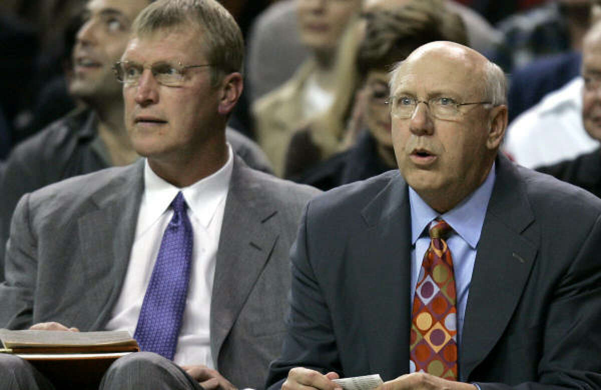 Former Sonics All-Star Jack Sikma, left, will be part of Rick Adelman's Rockets' coaching staff.