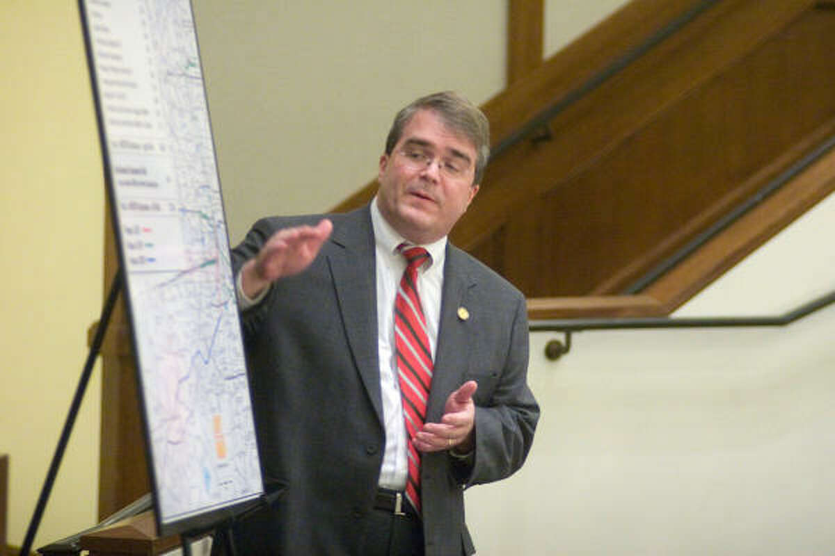 U.S. Rep. John Culberson, shown at a town hall meeting on the Richmond rail line earlier this year, said he "will continue to stay focused on doing the job I have done for the people of District 7."