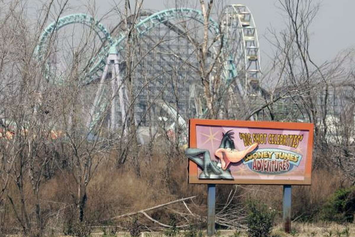 Rides remain in place at the idle Six Flags New Orleans amusement park. More than 18 months after being struck by Hurricane Katrina, all that is clear is that the park will not open this year.