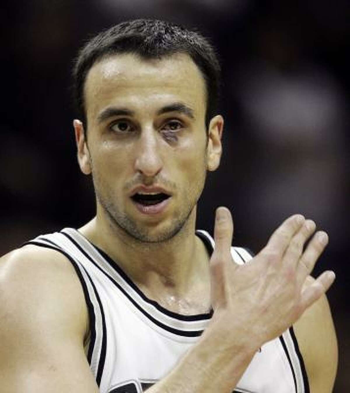 Manu Ginobili and the Spurs were called dirty by the Suns' Amare Stoudemire after Game 2. Ginobili came away battered and bruised, but victorious, in Game 3.
