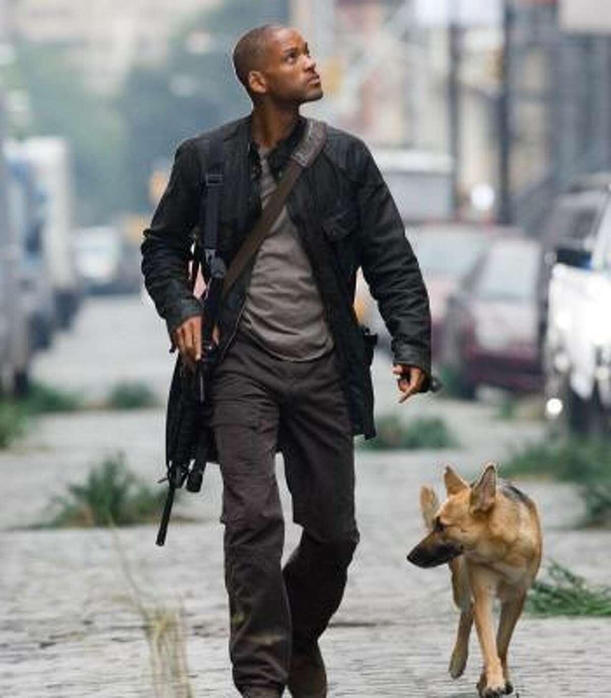 Robert Neville (Will Smith) is the last man on Earth in I Am Legend. The film earned $76.5 million at the weekend box office.