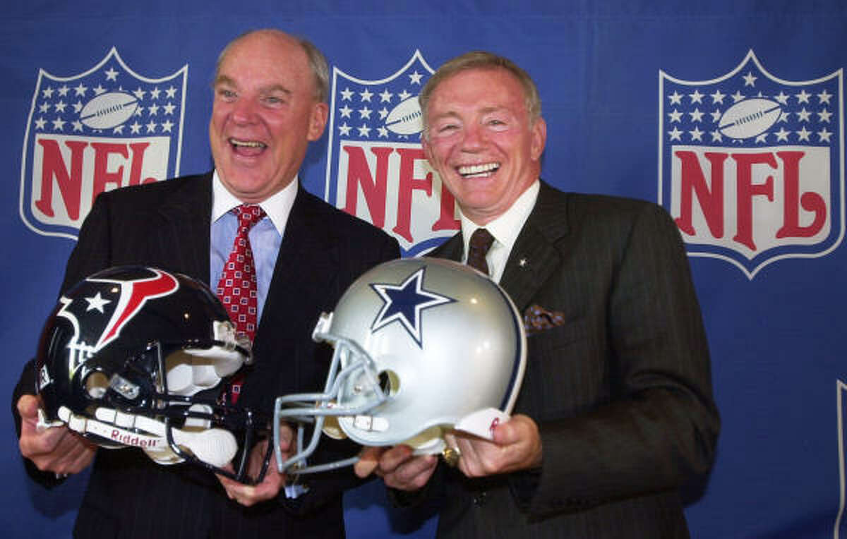 PHOTOS: Houston Sports Awards 2019  In this Nov. 14, 2002, file photo, Dallas Cowboys owner Jerry Jones, right, and Houston Texans owner Bob McNair pose for photographers after a news conference at a Mexico City hotel. (AP Photo/Victor R. Caivano, File) >>>Look back at photos from this year's event ... 