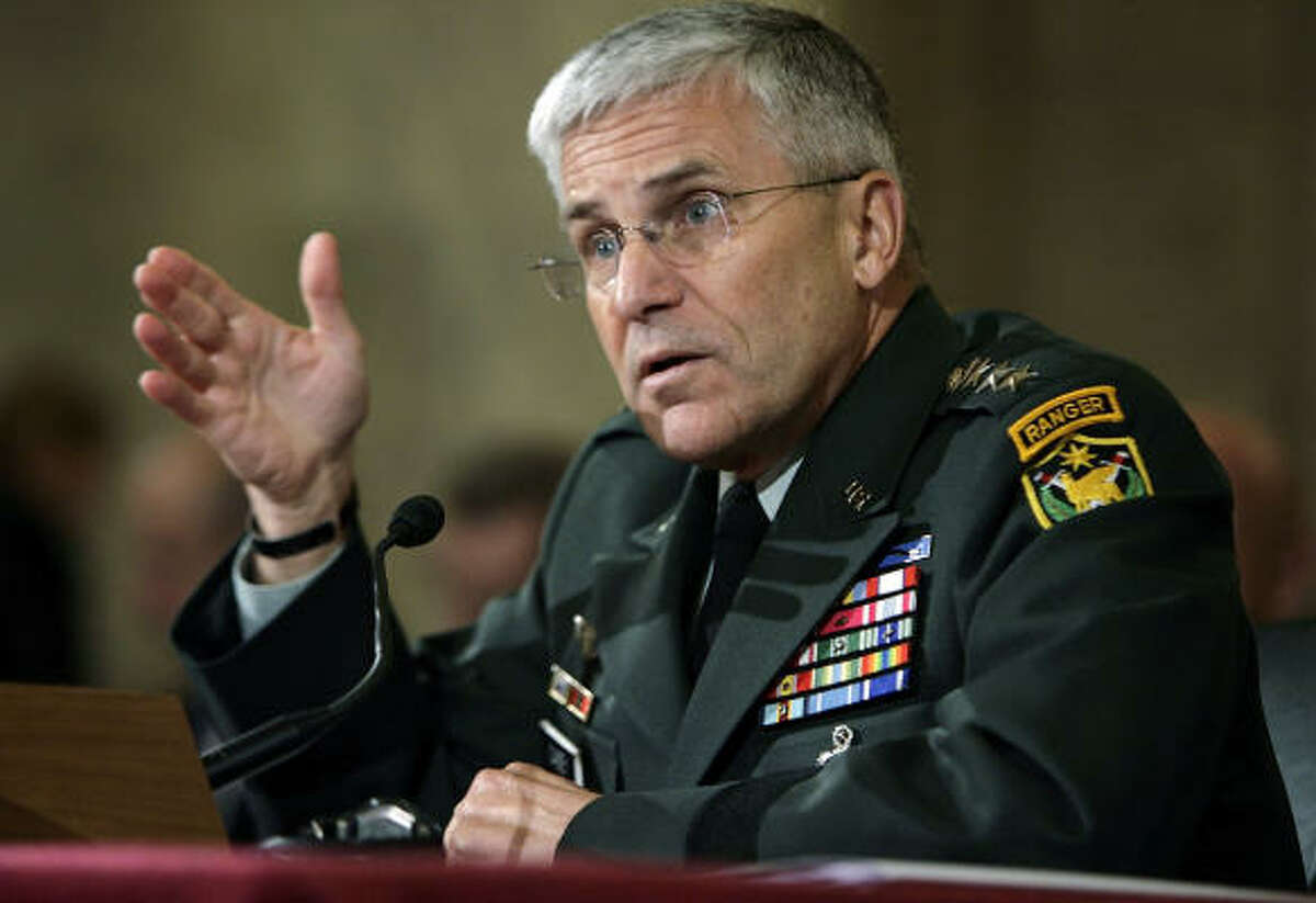 U.S. Army Gen. George Casey, U.S. commander in Iraq, answers questions during his confirmation hearing to become the Army Chief of Staff on Capitol Hill in Washington, D.C. on Thursday.