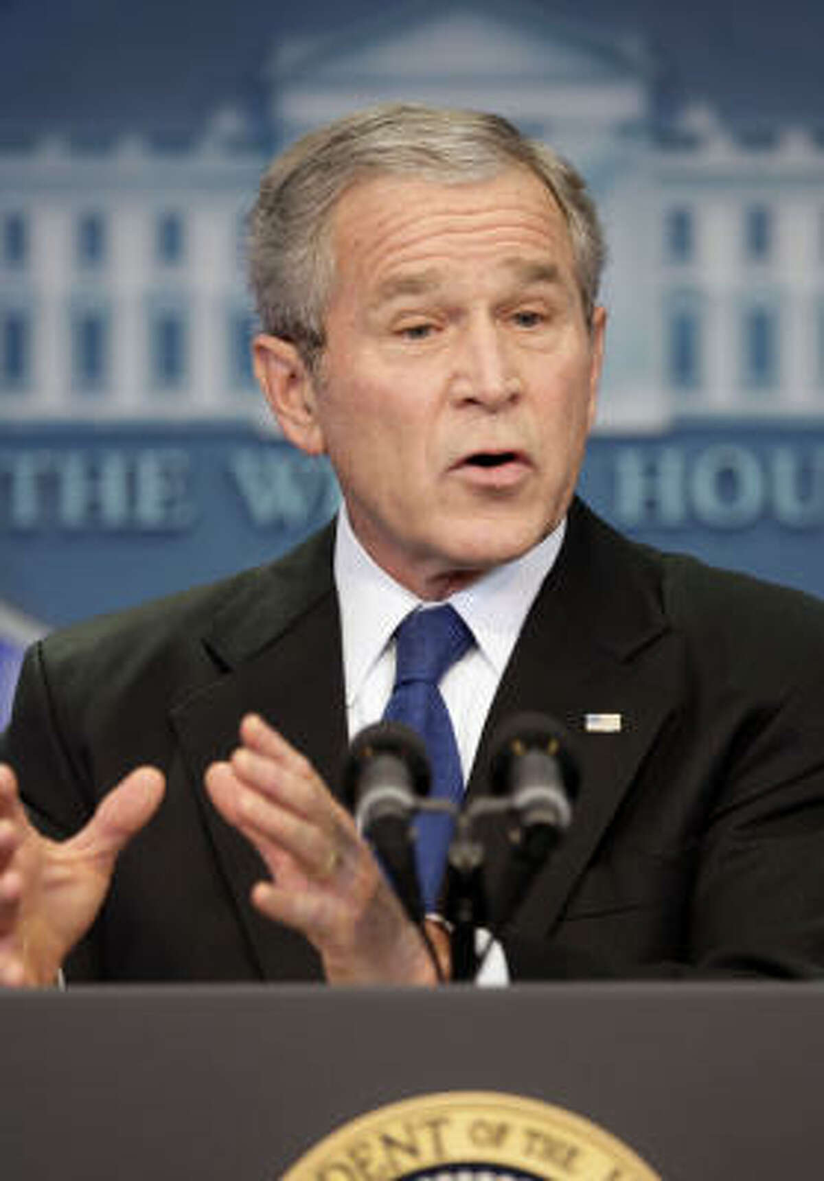 "What's to say (Iran) couldn't start another covert nuclear weapons program," President Bush said at a news conference today.
