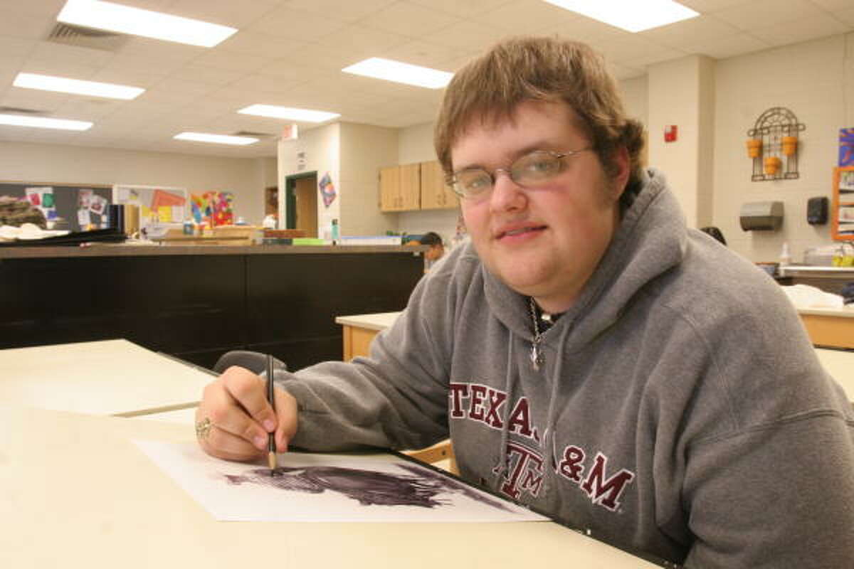 Andrew Matej, 17, a senior at Foster High School, won Best of Show among all high school entries in Lamar Consolidated Independent School District's Rodeo Art contest. His artwork ``Trough Talk'' will be displayed from Feb. 27-March 18 at the Hayloft Gallery during the Houston Livestock Show and Rodeo.