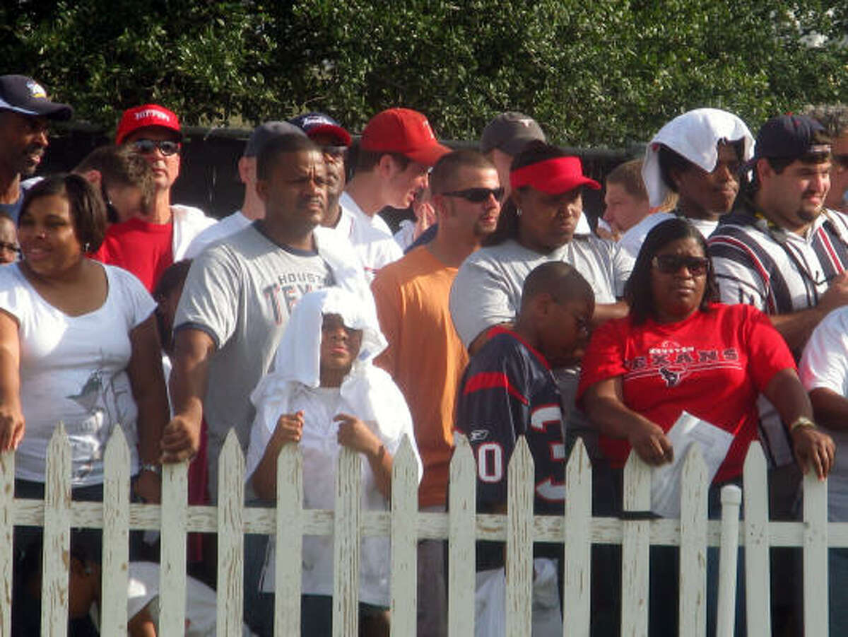 Aug. 2: Like most of the other open practice dates, fans were lined up several rows deep in the end zone trying to get a look at the Texans.