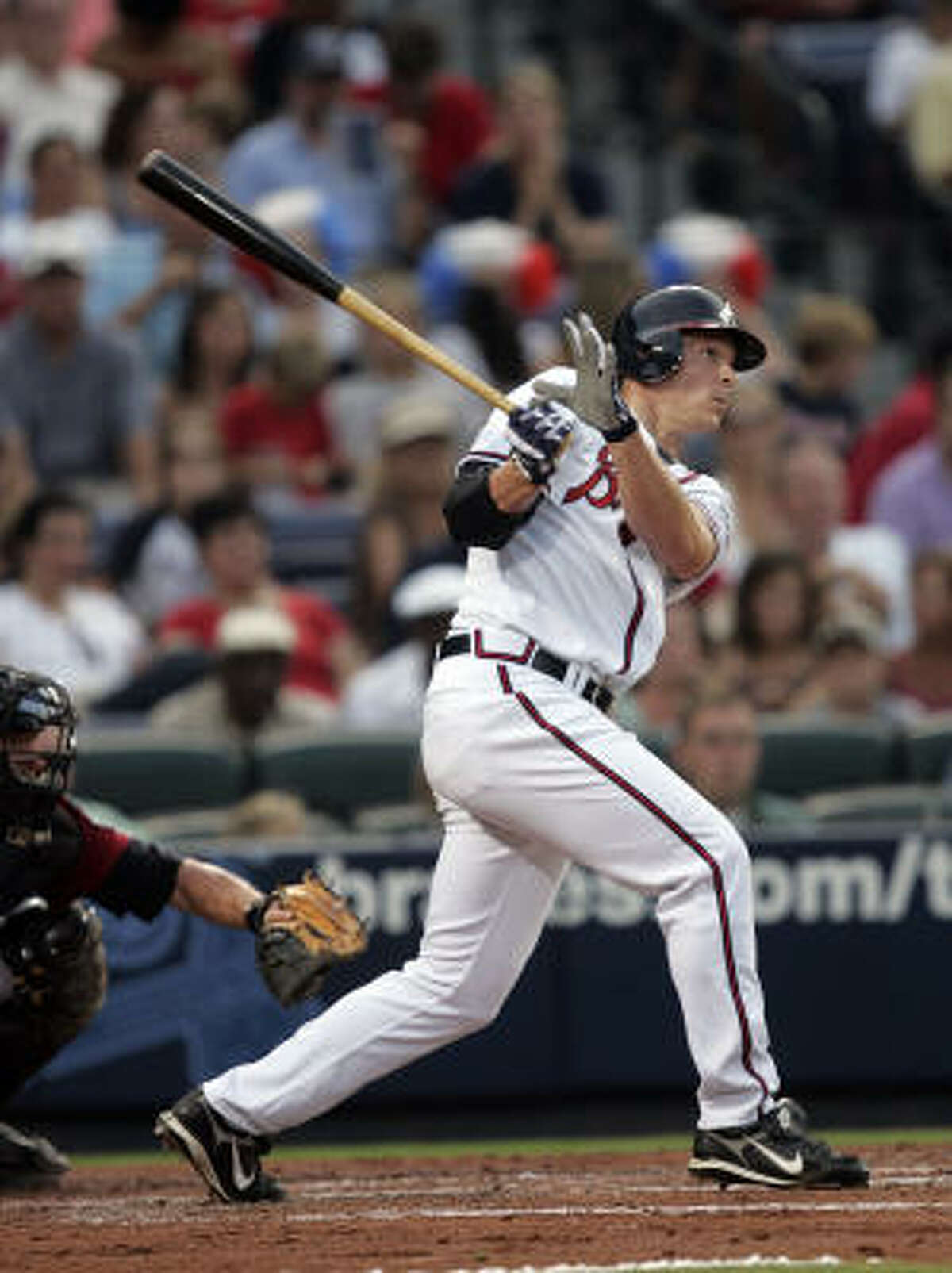 Atlanta Braves' Mark Teixeira connects on his third home run of