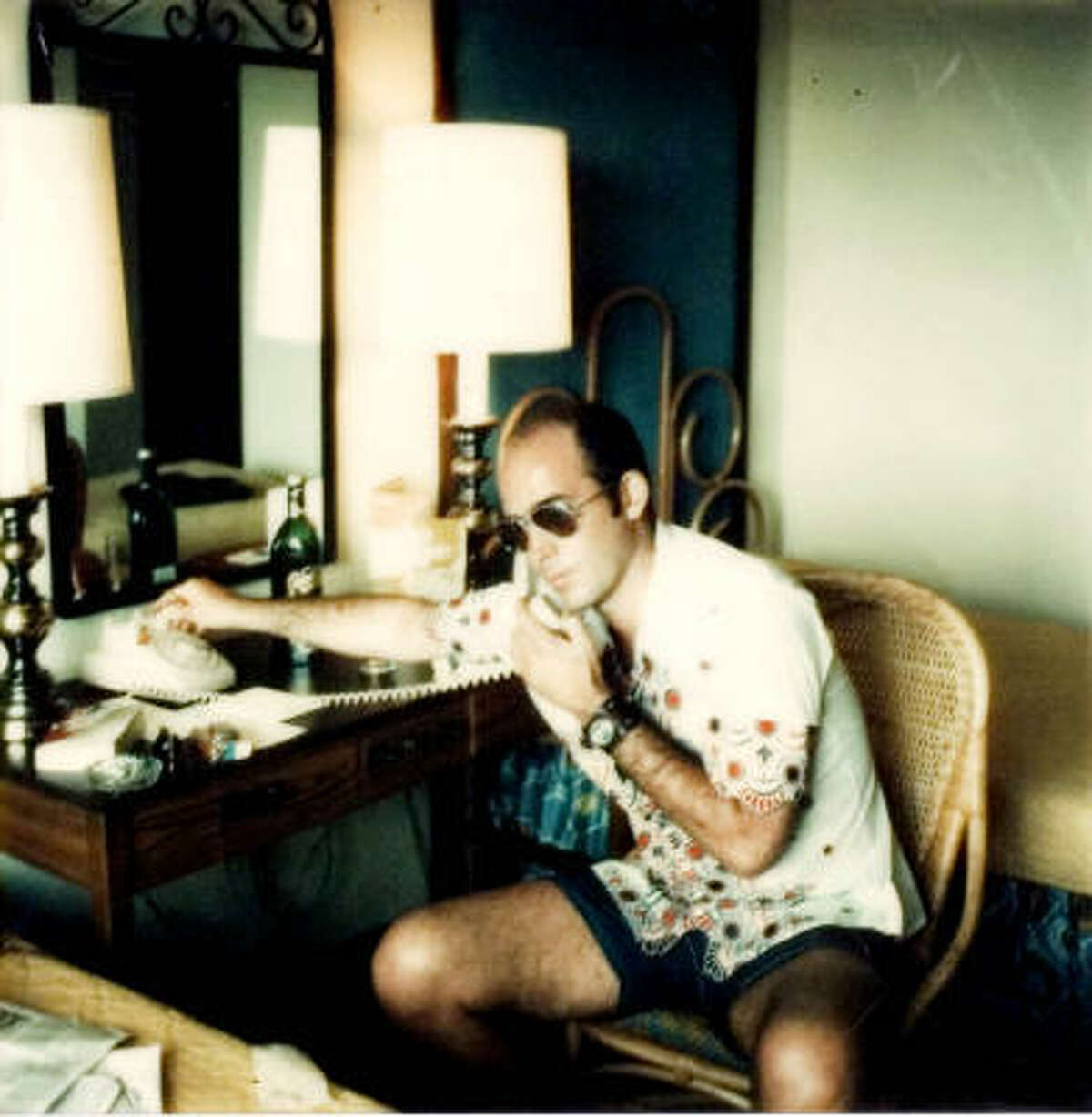 In this undated image, Hunter S. Thompson is shown in a promotional photo from the film, Gonzo: The Life and Work of Dr. Hunter S. Thompson.