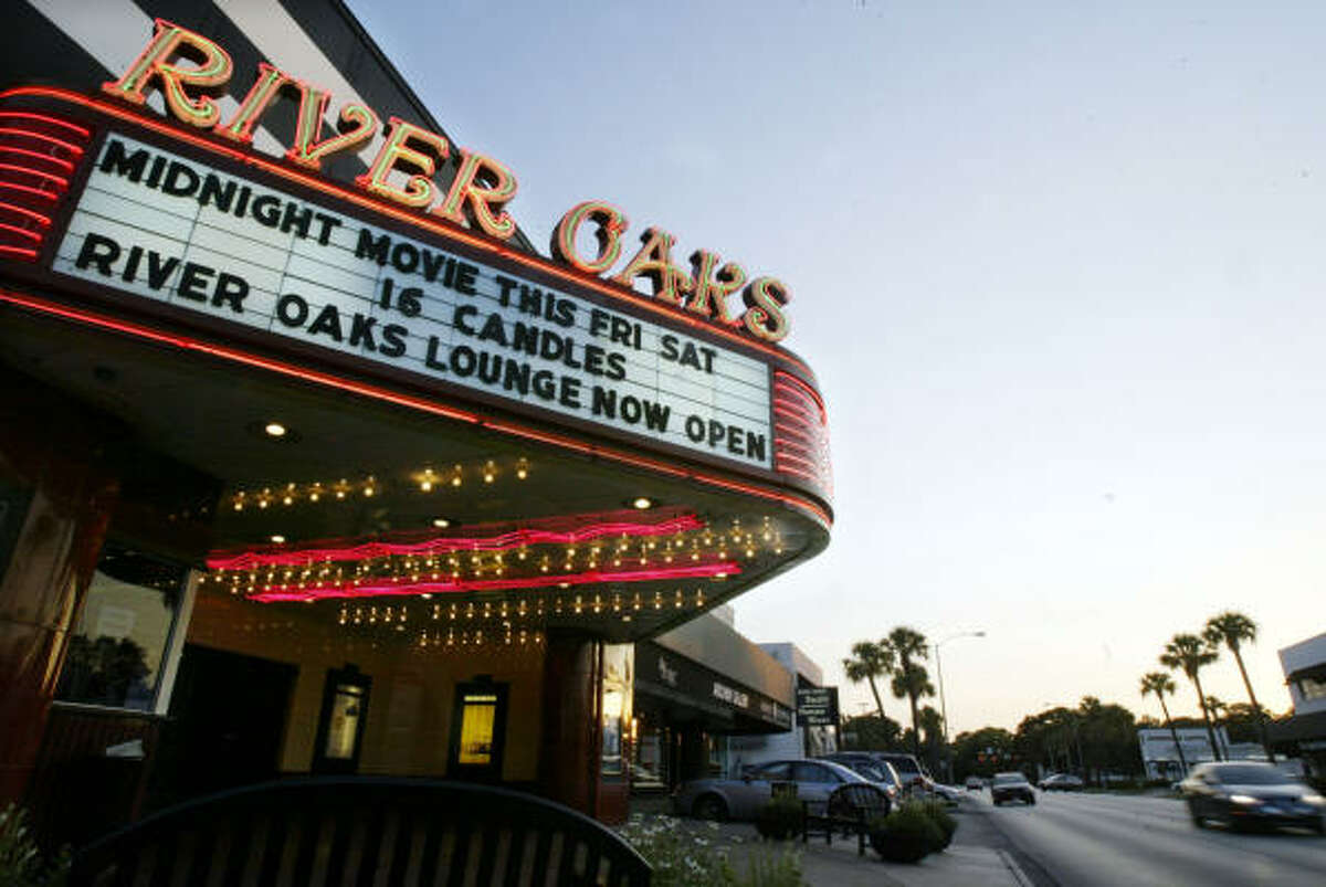 Opened in 1939, the Landmark River Oaks Theatre is Houston's oldest functioning movie theater. Shopping center tenants say a high-rise residential building may replace it.