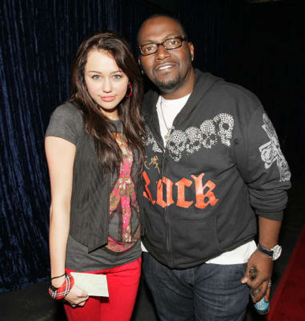 Where has Miley/Hannah been lately? Here's Miley with Randy Jackson during a February taping of "Randy Jackson Presents America's Best Dance Crew."
