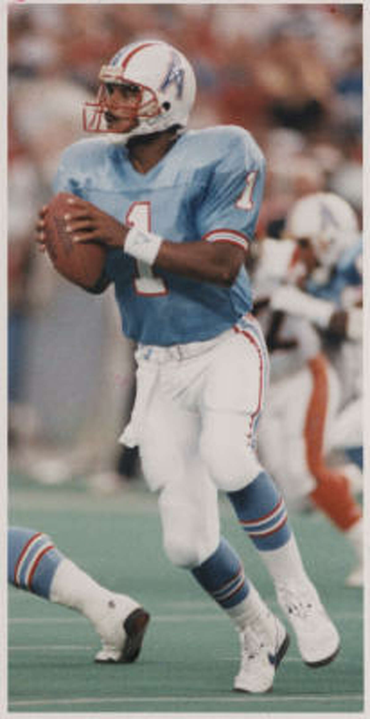 Warren Moon Oilers NFL Hologram 8x10 Color Glossy Photo #1 in Mint Condition