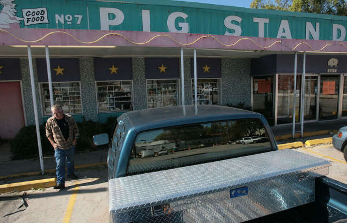 Rusty Grindle, 63, of Houston is disappointed to find the Pig Stand closed where he has eaten for 45 years on a regular basis. The restaurant closed after the owners filed for bankruptcy.