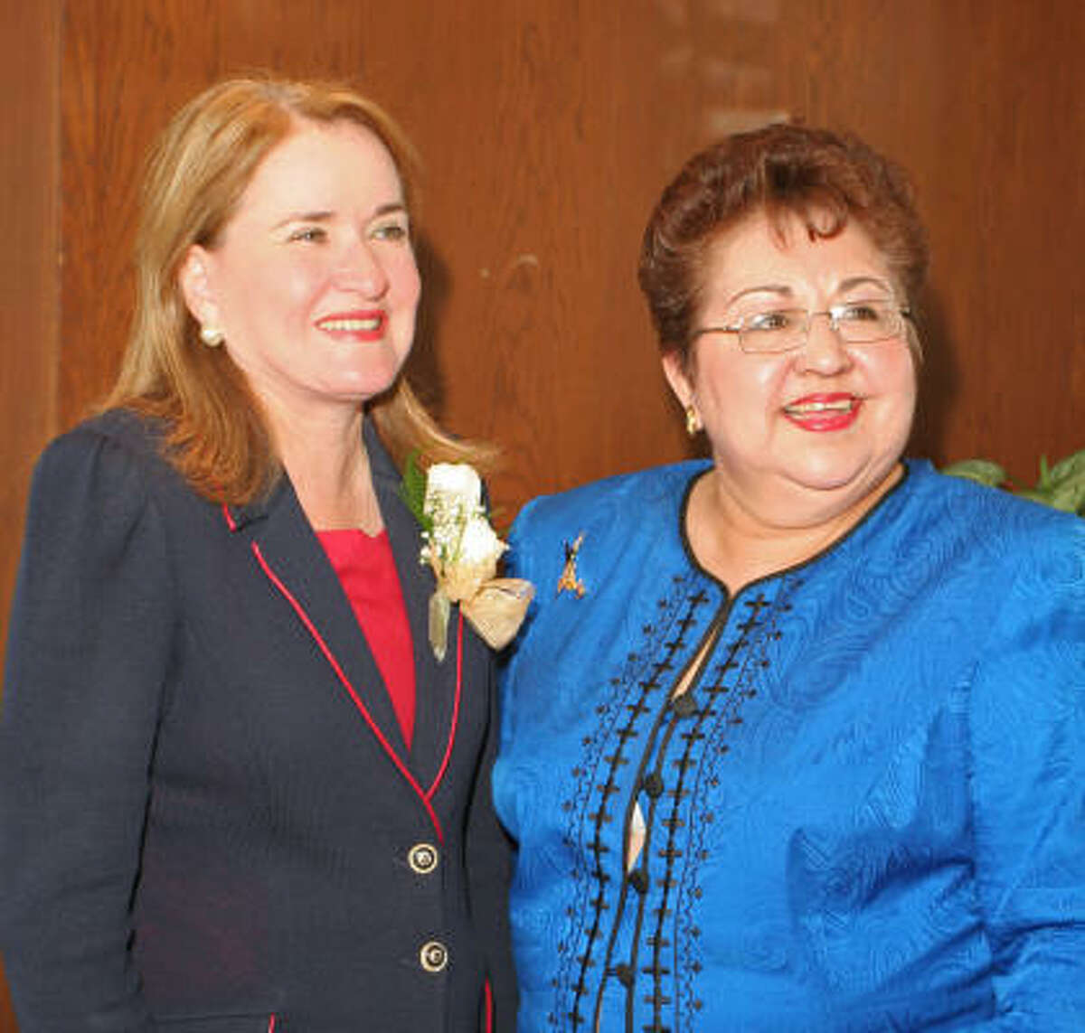 Harris County Commissioner Sylvia Garcia, left, and Rita Rodriguez.