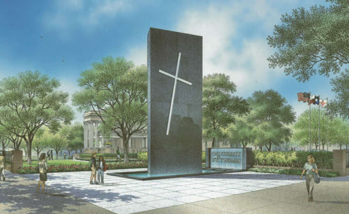The Edward P. White Memorial Plaza will mark the Catholic university's edge at the intersection of Montrose and West Alabama.