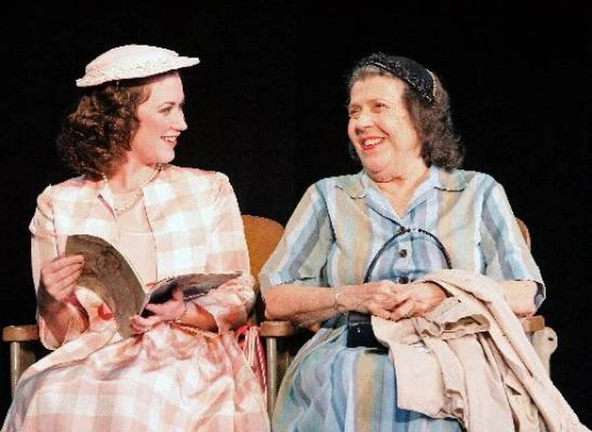 Chrissy Watkins brings piquant charm to the traveler who befriends Carrie (Jeannette Clift George) in the A.D. Players' production of Horton Foote's The Trip to Bountiful.