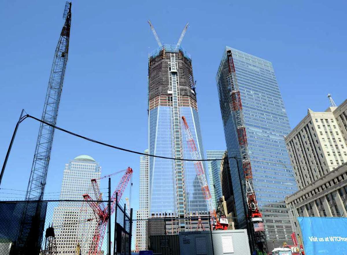 The Freedom Tower, also known as One World Trade Center, New York City, Thursday, Aug. 11, 2011, under construction a month before the 10th anniversary of 9/11.