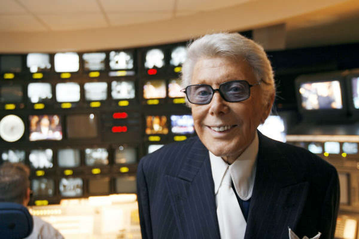Marvin Zindler at KTRK studios Feb. 9, 2006. His days as host of "The Roving Mike" were 20 years before he joined KTRK in the early 1970s.
