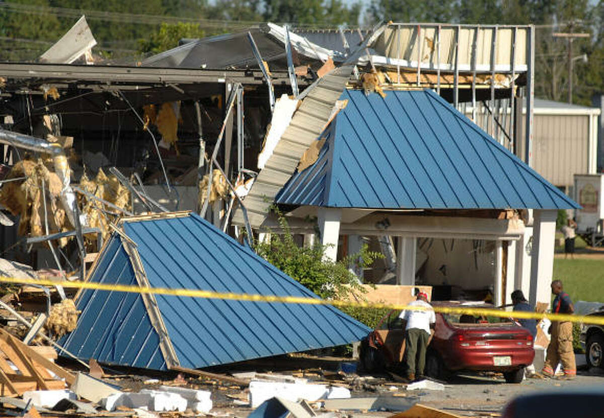 Gas blast levels building