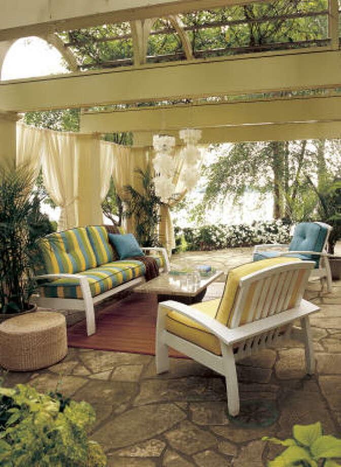 What S In For You Houston Chronicle Homecrest S Divano Collection Of Outdoor Furniture Could Add Bright Color To A Green Environment It