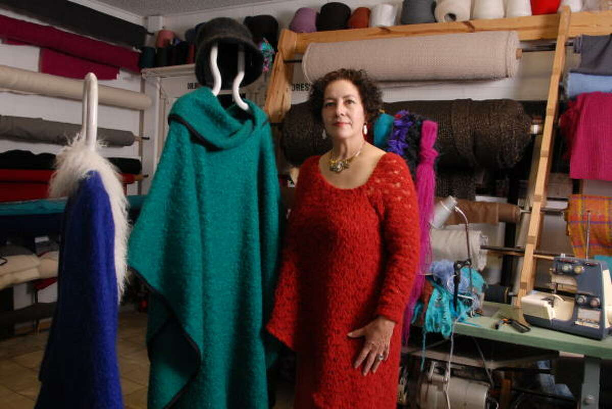 Dolores Vernor, owner of Dolores' Unique Designs in Camp Wood, has been designing with mohair for 18 years.