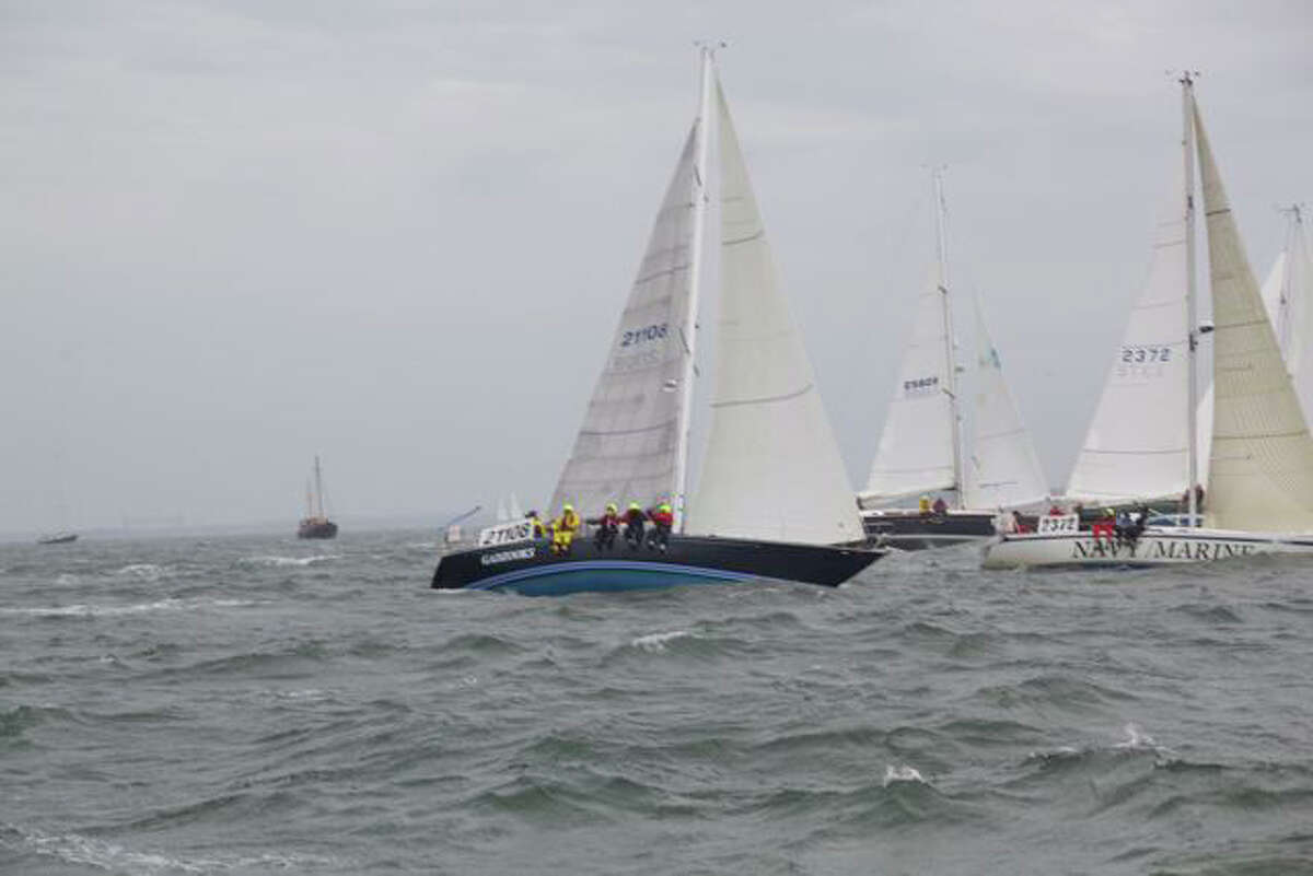 The Norwalk Gadzooks sail at the start of the Marion/Bermuda race earlier this summer. The Gadzooks won the Class C title.