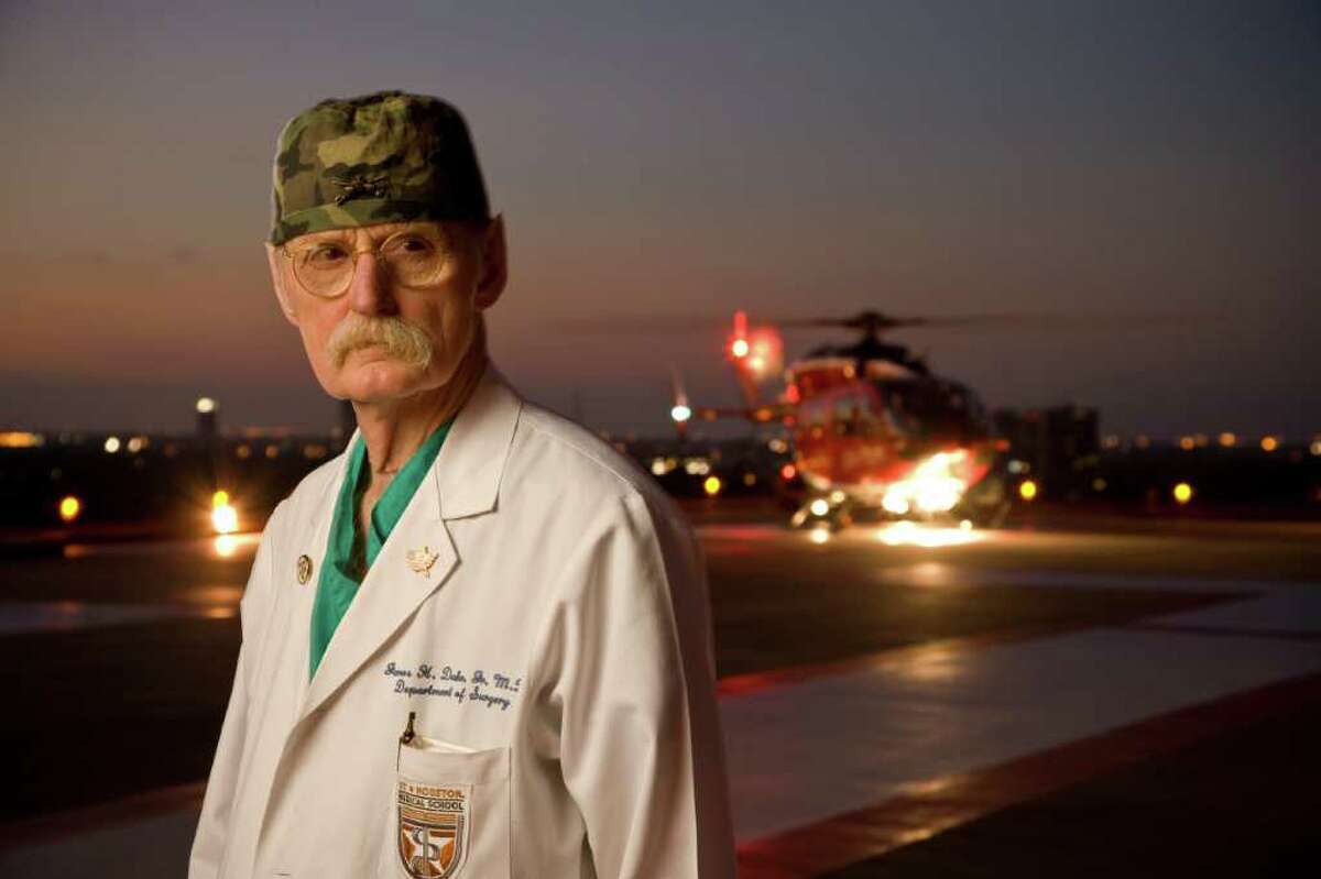 Dr. Red Duke, on the Life Flight Helipad at Memorial Hermann - Texas Medical Center on June 2, 2008. 