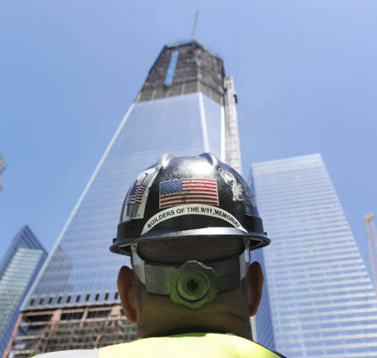 Chris Powers is one of the thousands of workers constructing the memorials at the Freedom Tower.