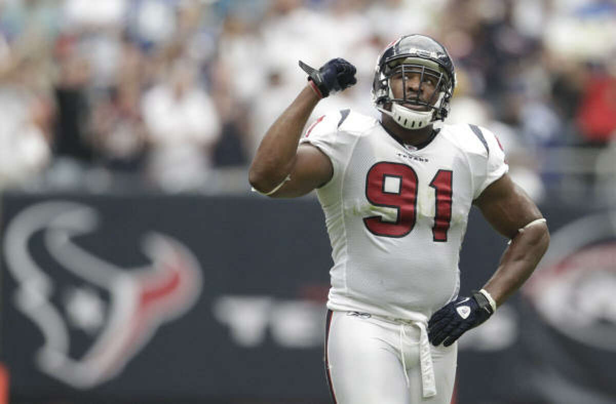 Defensive tackle Amobi Okoye was a starter for the Texans for four seasons.