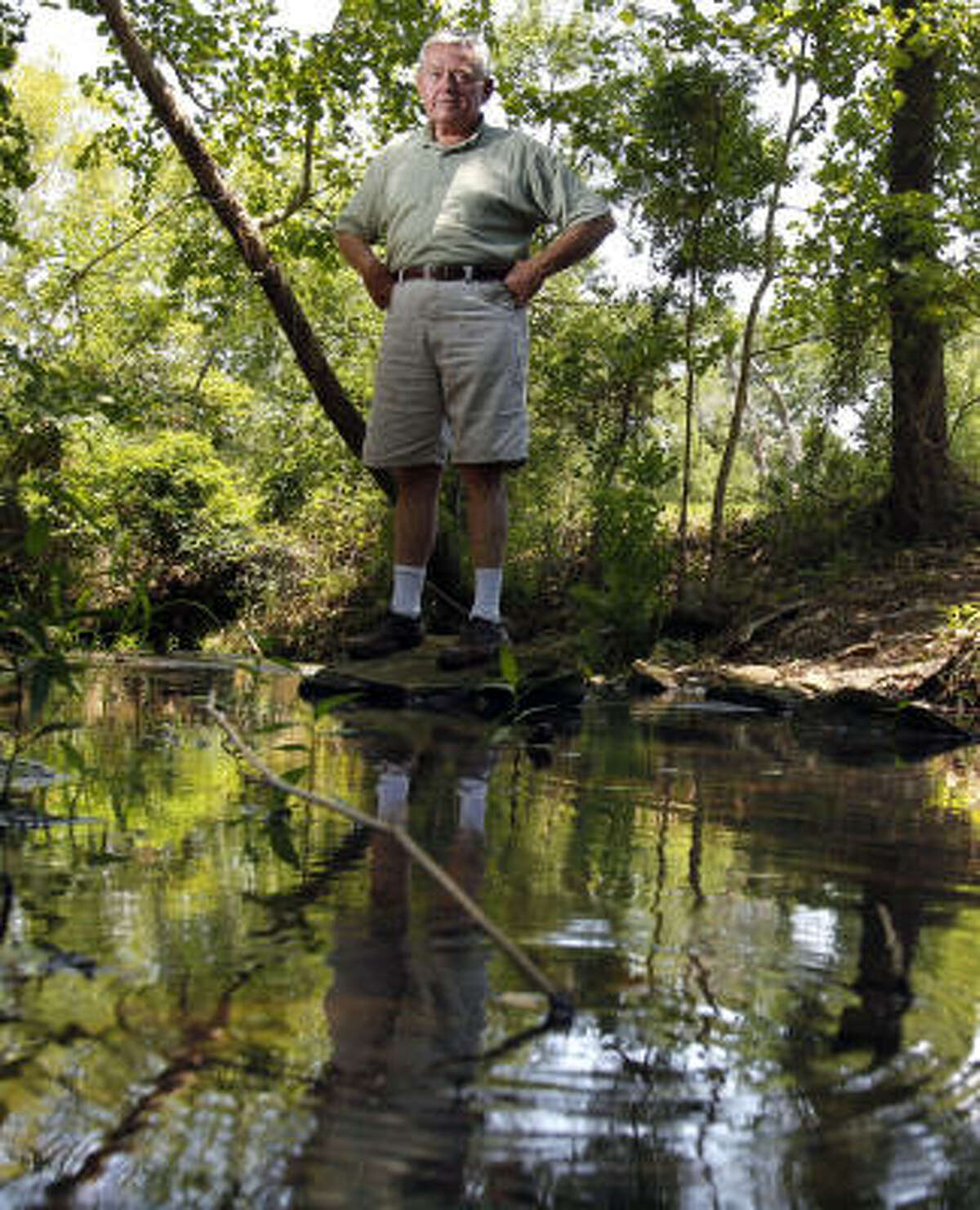 Tom Brown retired to 30 acres along Clear Creek in Waller County. His worry: "If this landfill goes in, it will all change."