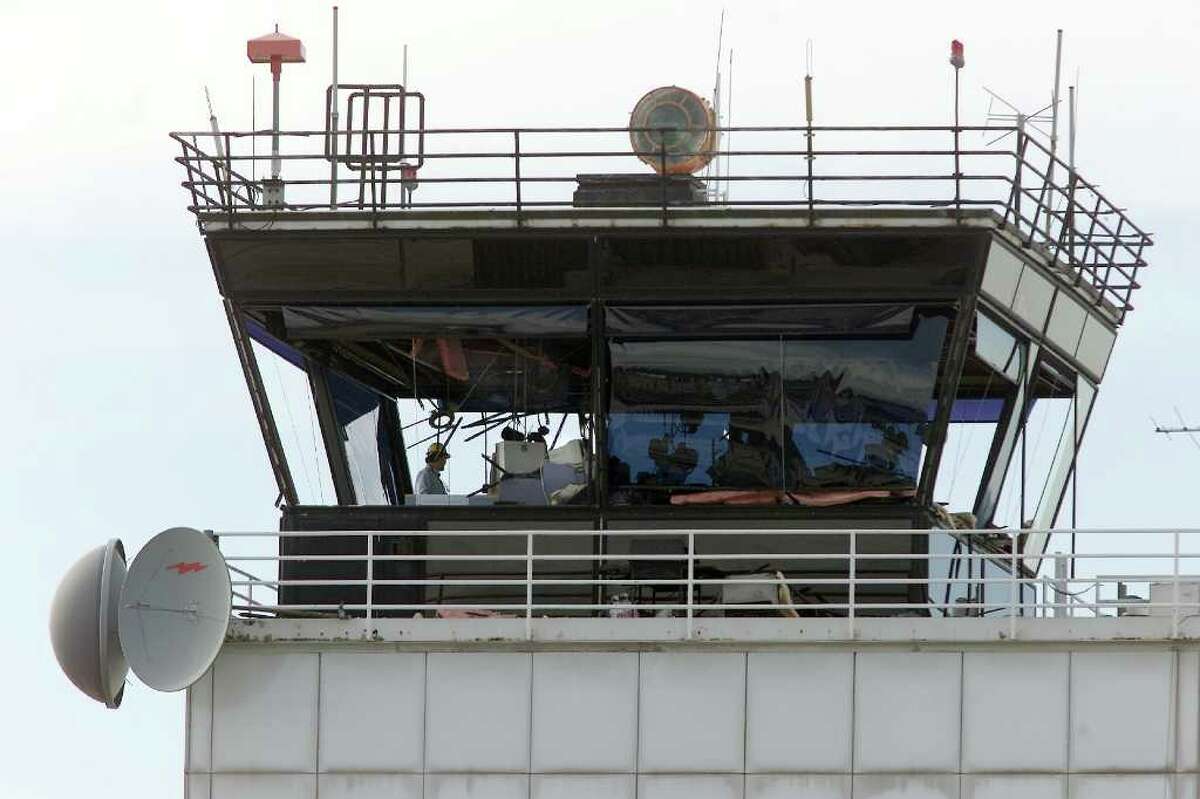 Windows of the control tower at Sea-Tac Airport blew out when the Nisqually earthquake hit Feb. 28, 2001, shutting down the airport.