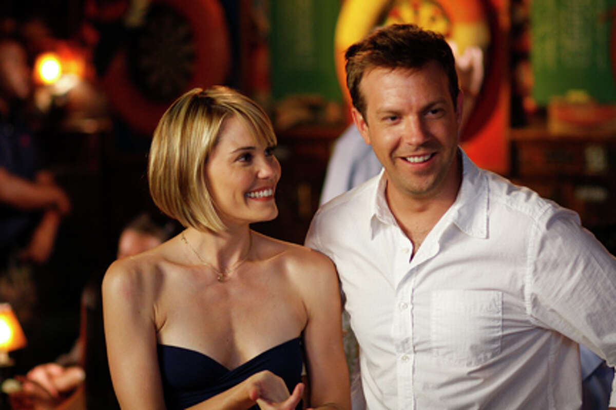 Leslie Bibb as Kelly and Jason Sudeikis as Eric in "A Good Old Fashioned Orgy."