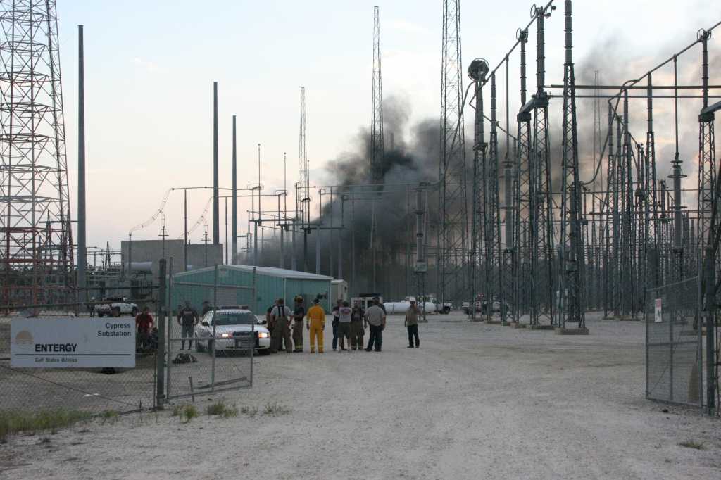 Electrical station explosion causes flames in Lumberton