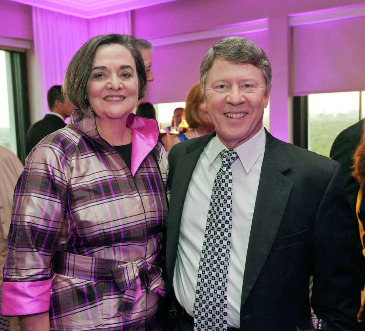 Society coverage of the VIP reception for Circue du Houston, the annual World Trade Soiree benefiting the Greater Houston Partnership. Hotel ZaZa, 5701 Main. L-R ID: Gwen Emmett; Harris Co. Judge Ed Emmett Saturday, August 27, 2011. (Craig H. Hartley/Chronicle)