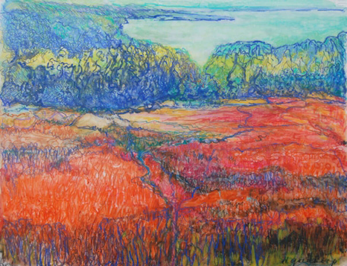 "Maine Landscape," by Wilson Avenue Loft Artsits Association member Hanneke Goedkeep, will be on view at the Lockwood-Mathews Mansion Museum as part of the exhibition, "Tidal Connections."
