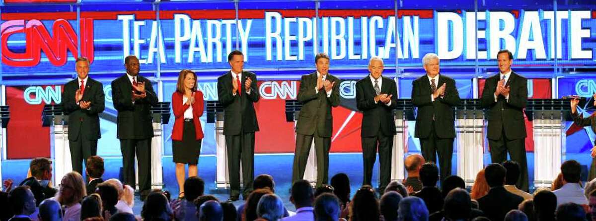 MIKE CARLSON : ASSOCIATED PRESS A FIRST: Monday's debate among the eight Republican contenders was the first presidential forum to be co-sponsored by members of the tea party.