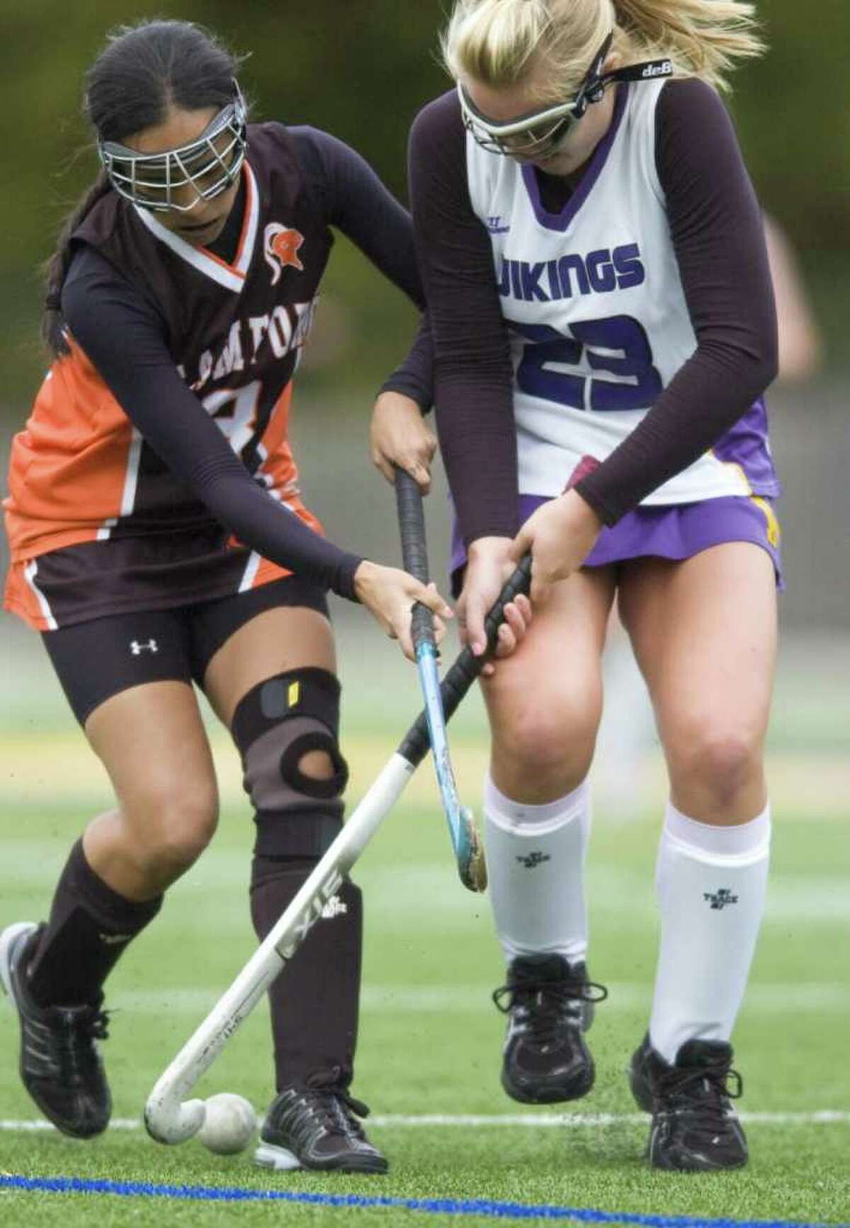 Stamford's Kelsey Cognetta, left, and Westhill's Allison Macari, right, are two of the top players in the FCIAC.
